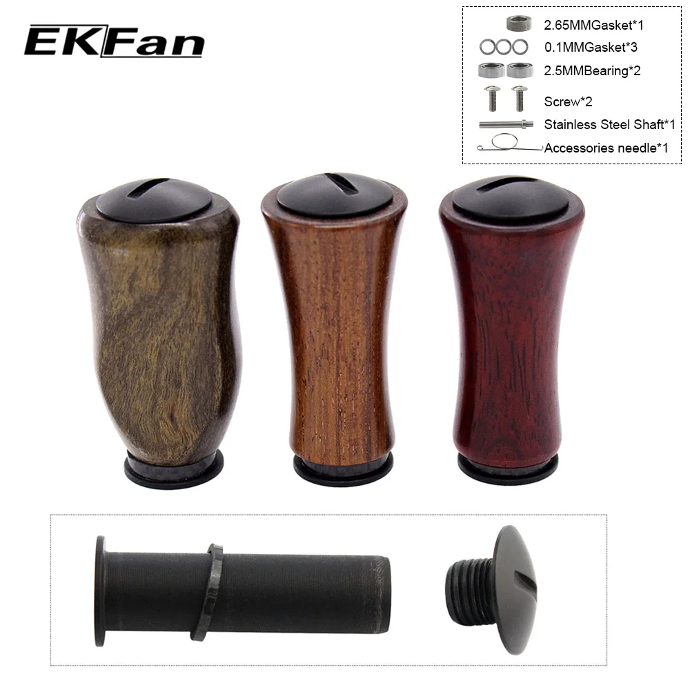 EKFan Fishing Handle Knob Rosewood Redwood Gold Camphor Wood Material
