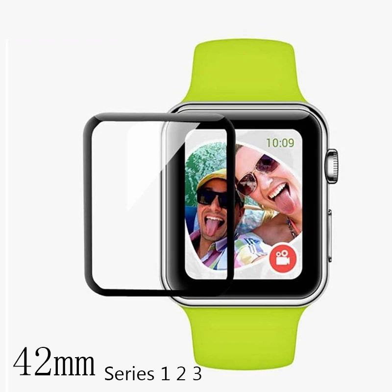 [1/2-Pack] Suntaiho 3D полное покрытие краев для apple watch 4 стеклянная пленка часы 4 40/44 мм Защитная пленка для apple Watch серии 1/2/3 - Цвет: Series 1 2 3 42mm