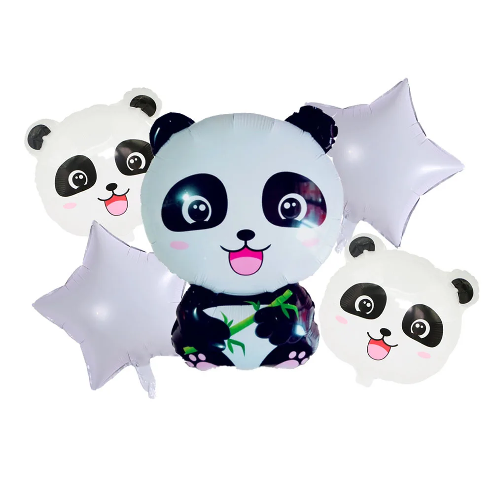 Мультфильм большие глаза панда фольга надувные шары Прогулки домашнее животное воздушный шар с пандой Дети День рождения Свадьба Декор поставки