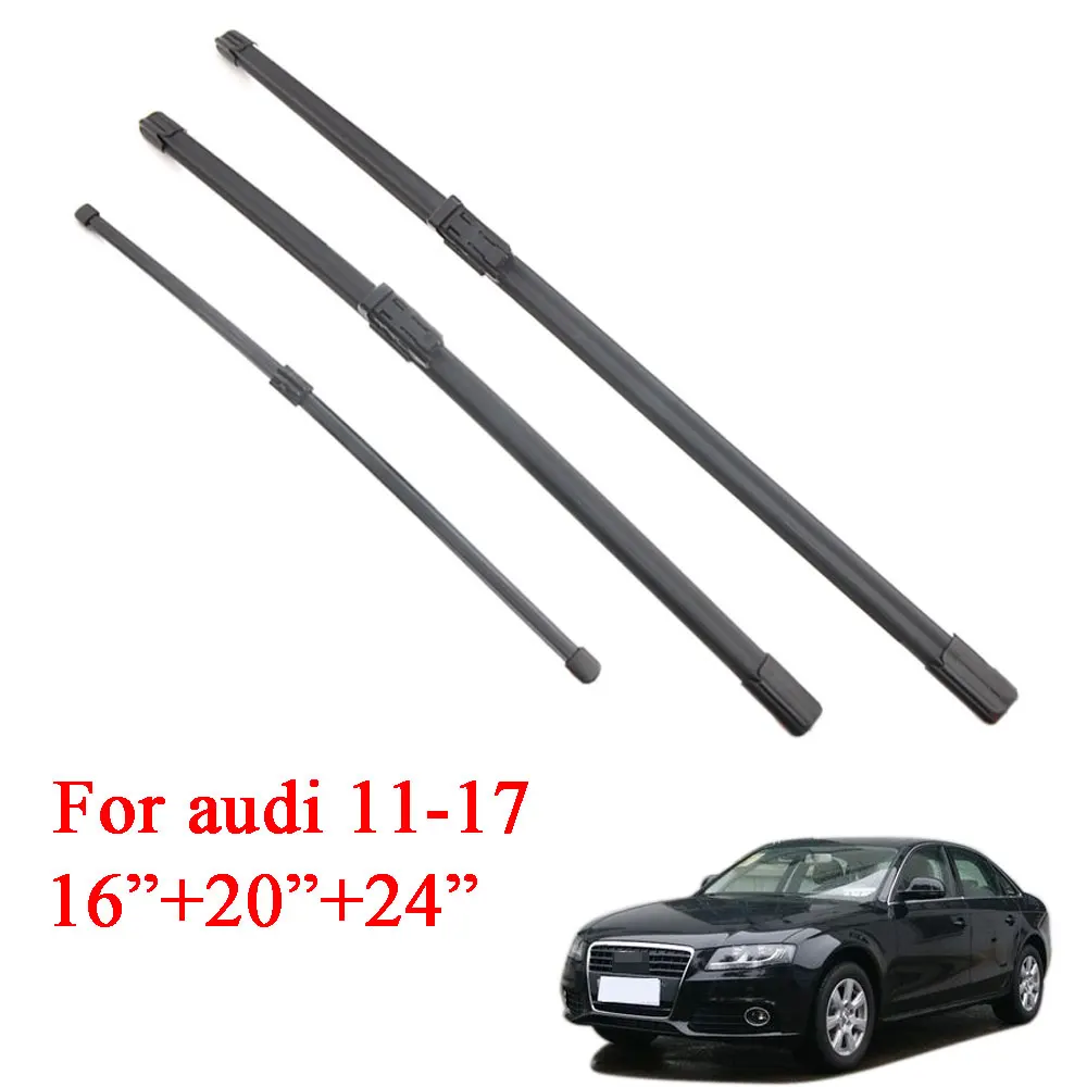 BBQFUKA 3PCS/Set Car Windshield Wiper Blades Front Rear Window Rain