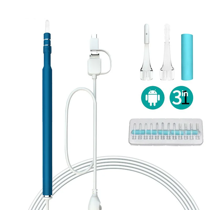 

HD 1.3MP Visual Endoscope Multi-functional Earpick 3-in-1 USB Android Endoscope Camera Ear Cleaner with Mini Camera
