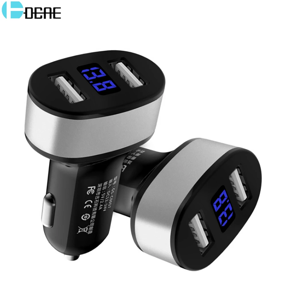 Dual USB Car Charger Digital Led Display 2.4A Fast Charging Adapter For