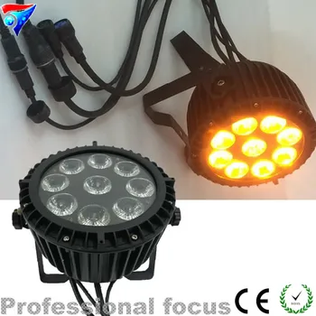 

Free Shipping 2pcs/Lot 9*18w RGBWA+UV 6in1 IP65 Slim Par Can Led Par Cans DMX Stage Lighting Led Outdoor Par