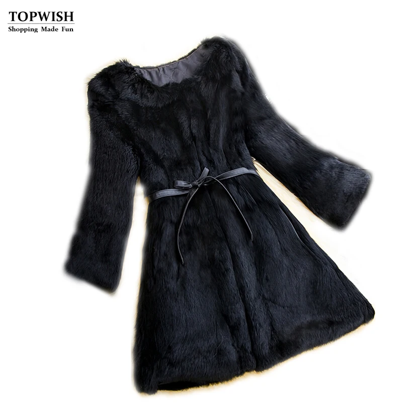 

2019 New Arrival Women Fashion Real Full Pelt Rabbit Fur Coat 100% Pure Natural Full fur coat TFP635