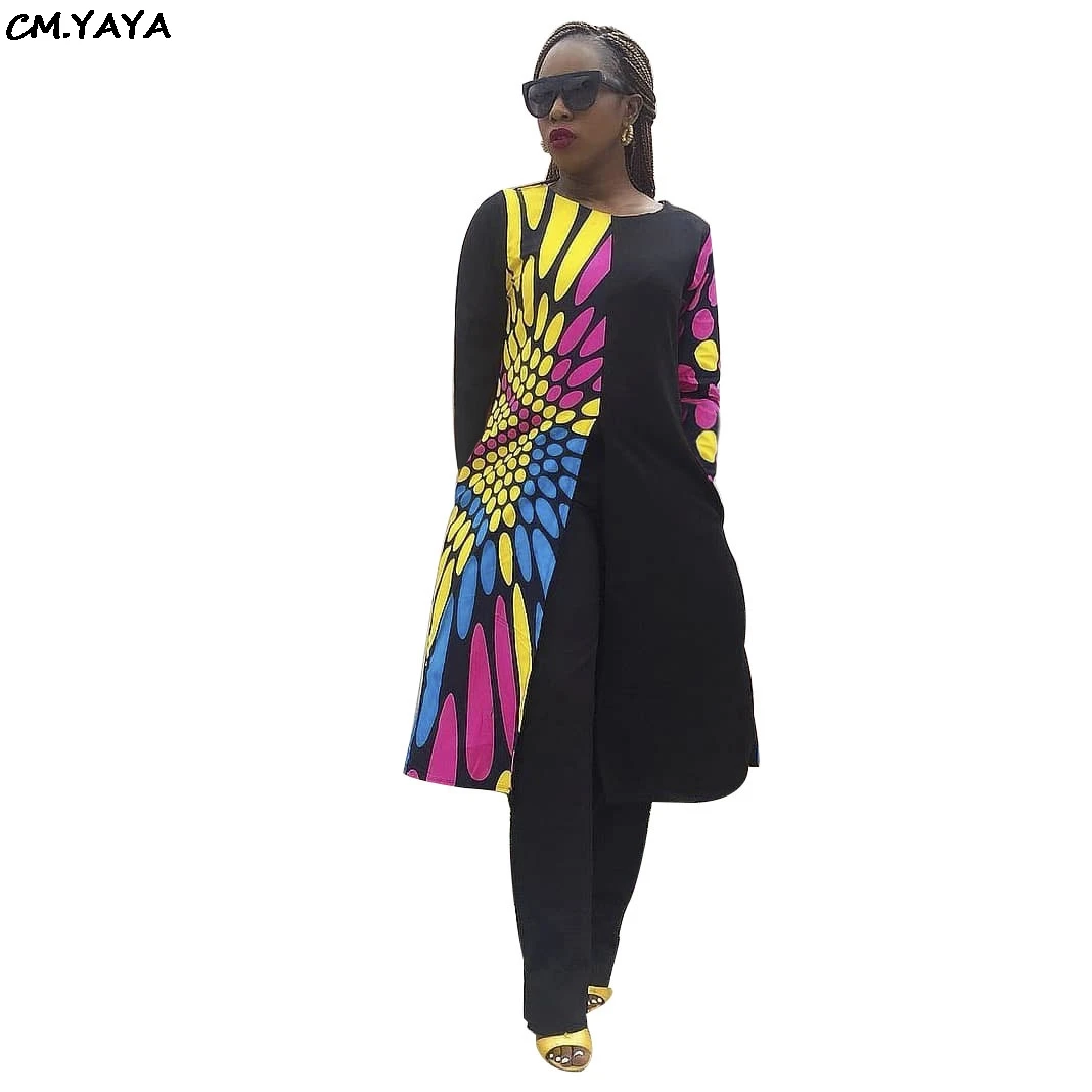 

new women fashion casual winter spring print long sleeve o-neck pullovers long trench coat tops high street wear coats LM8026