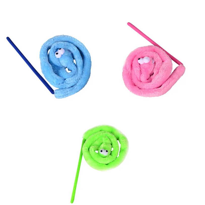 Pet Cat Teaser Funny Cartoon Snake Toys Plush Cat Wand Cat Catcher Teaser Sticks Cat Interactive Training Toys Wholesale noJY4 (6)
