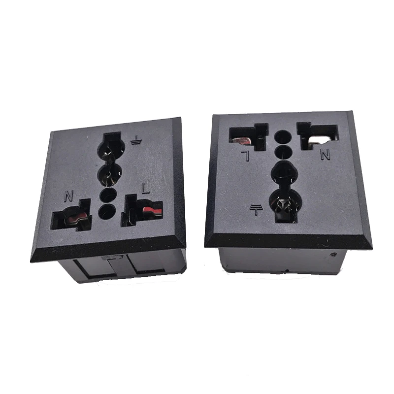 5Pcs Black Industry Multi functional Outlet 3 Pins Elcectrical 250V 13A