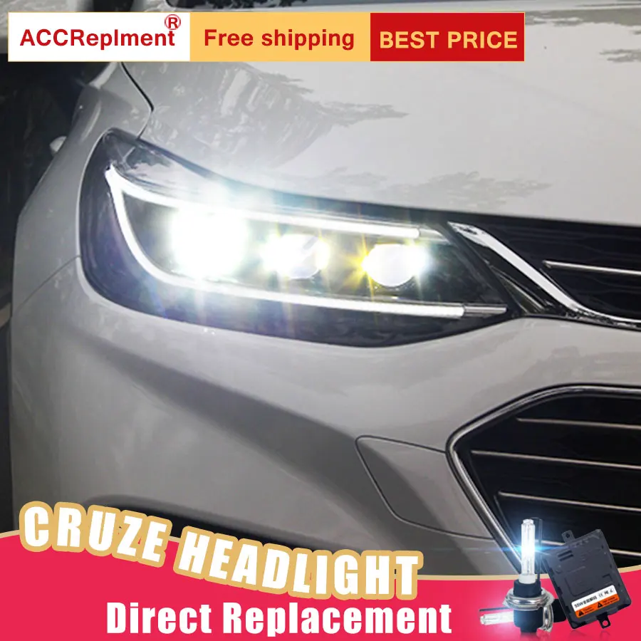 Светодиодные фары 2 шт. для chevрол Cruze 2018 светодиодный Автомобильные ангельские