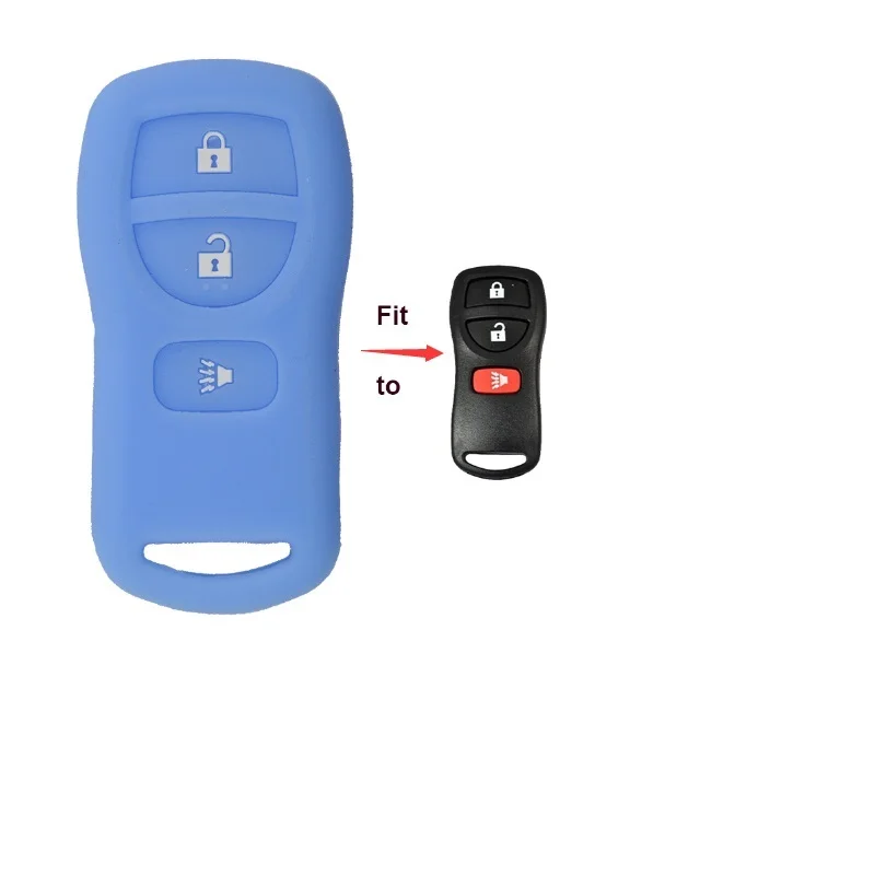 3 buttons silicone car key case for Nissan 2