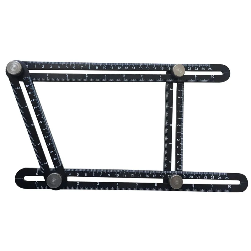 Aluminum Alloy Multi Angle Ruler 4 Sides Folding Rulers Slide Angle