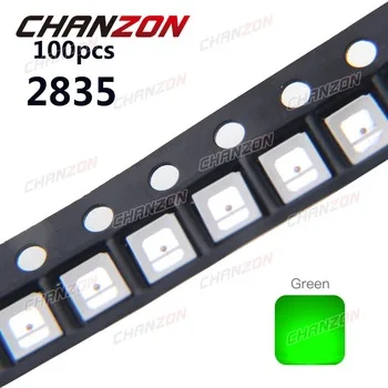 100pcs 2835 LED Chip Light Green High Brightness Surface Mount 30mA 3V SMT Light-Emitting Diode Bead Lamp Electronics Components