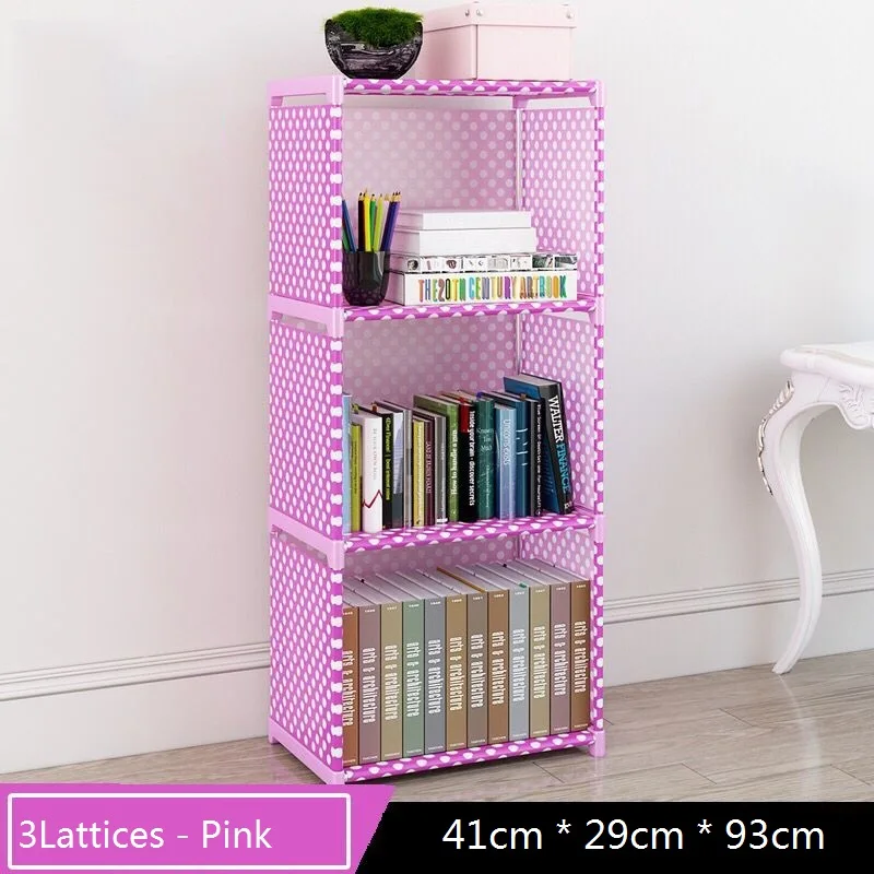 

3Layer Simple Cloth Bookcase Creative Printing Household Sundries Storage Children's Bookshelf Small Library Collection And Toys