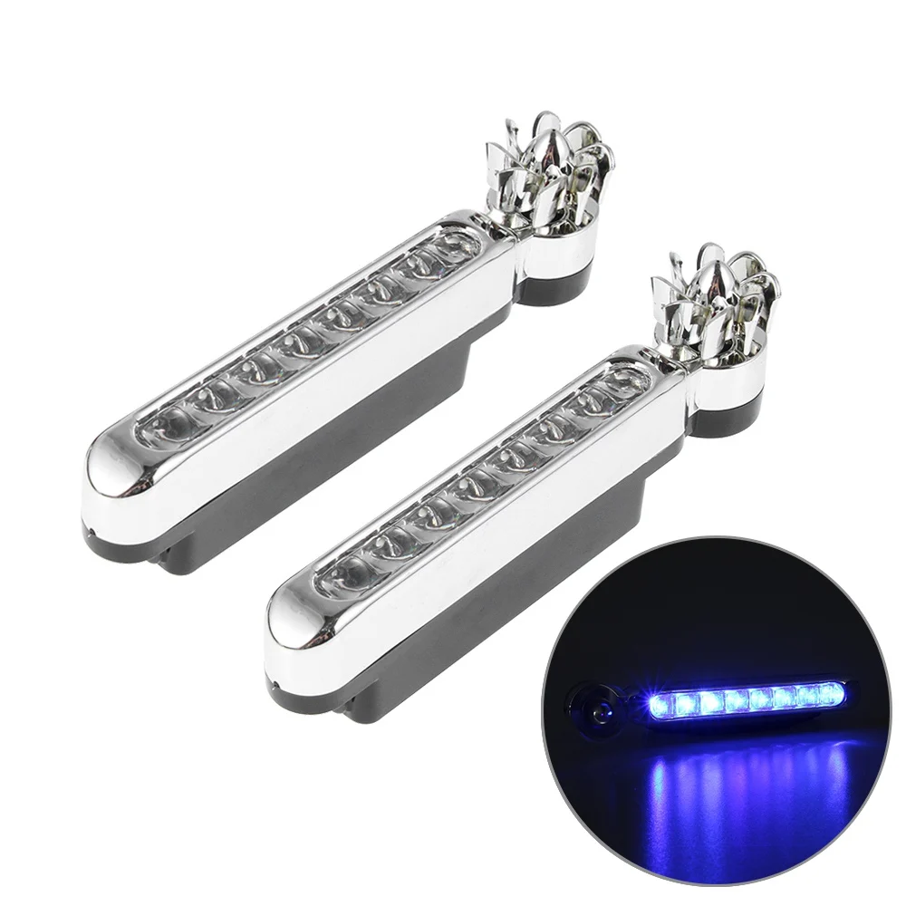 

2Pcs Blue Wind Power Car Running Light 8 LED DRL Daylight Wireless Headlight Fog Lamp Auto Accessories