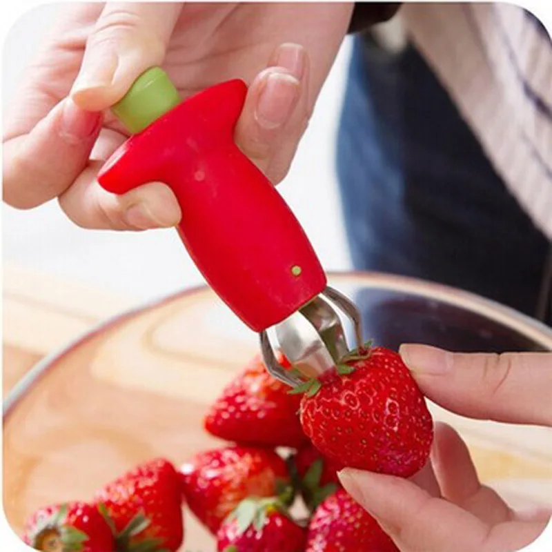 

1Pc High Quality Strawberry Huller Tomato Stalk Fruit Stem Remover Creative Practical Kitchen Fruit VegetableTool Cherry Pitter