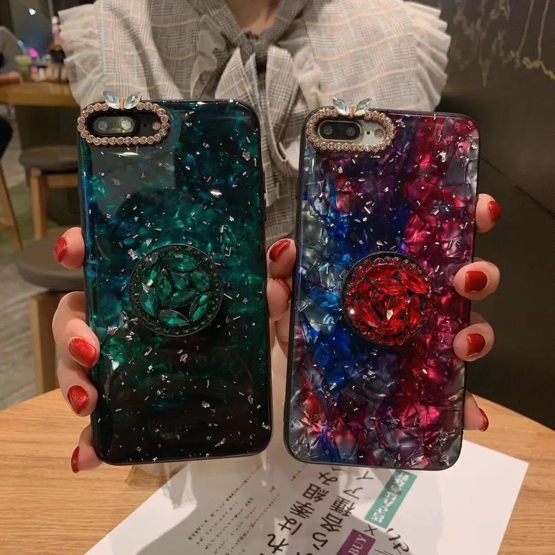 Чехол подставка для телефона iPhone XS MAX XR X i8 Plus i7 роскошный чехол со стразами Ins 6 6s с