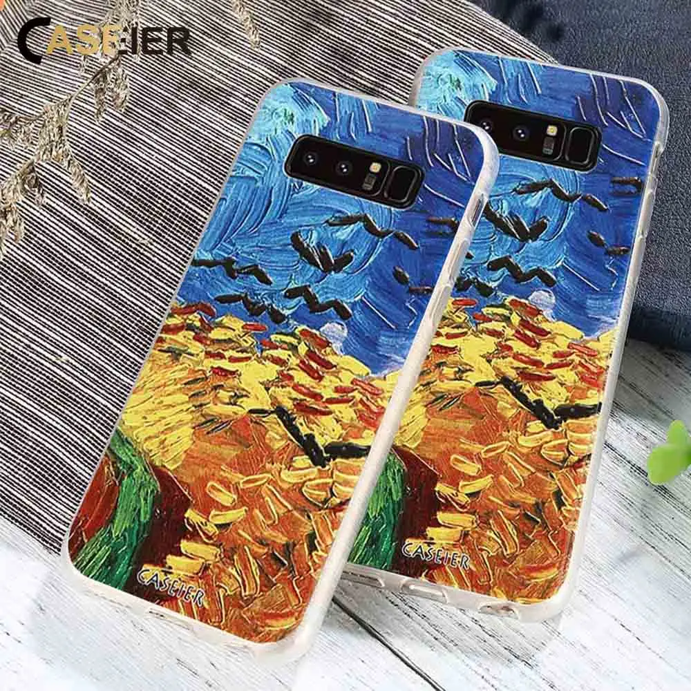 CASEIER Sunflower Phone Case For Samsung S8 Plus Note 8 Cover Van Gogh Cases Galaxy S6 S7 Edge Shell Coque Bag Funda |