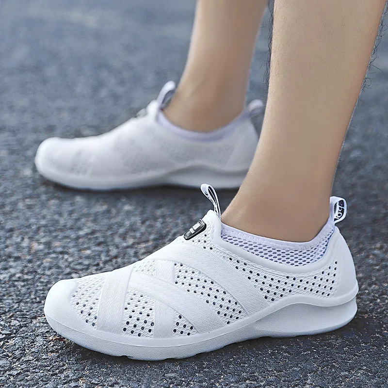 الصيف الرجال أكوا أحذية في الهواء الطلق خفيفة الوزن الشاطئ الأحذية المنبع عدم الانزلاق تنفس الصنادل الرياضة أحذية ماء بسرعة الجافة رياضة