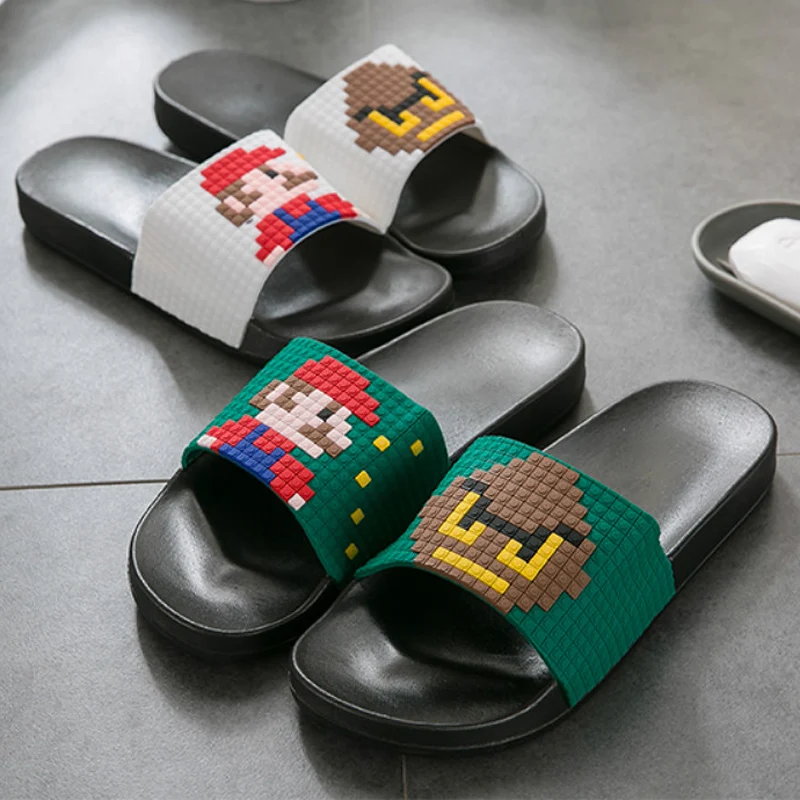 

Summer Women Slippers Soft Sole Slides Women Shoes Cute Pixel Lovers Indoor & Outdoor Sandals Slip On Flip Flops Beach Slippers