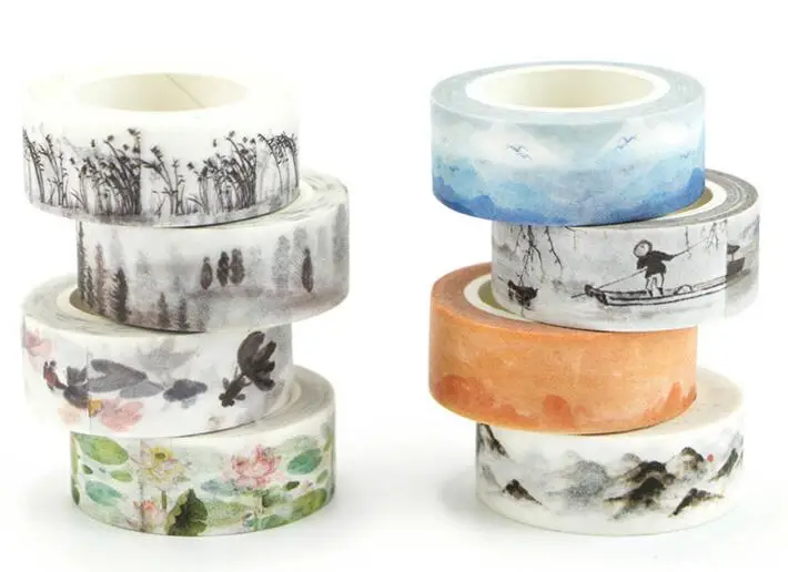 

1pc 15mm*7m Classical Washi Tape Adhesive Tape DIY Scrap booking Sticker Label Masking Tape School Stationery Sticker