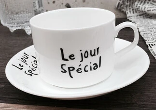 Чайный набор с французскими буквами тарелки Чайная Кружка Кофейные чашки костяного фарфора белые керамические кружки чип чайная чашка чайный горшок набор