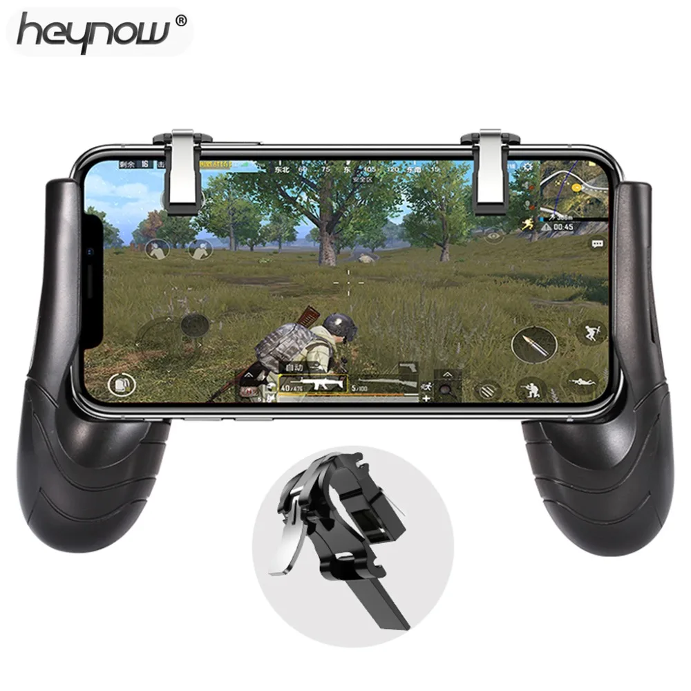 

HEYNOW gamepad mobile phone controller for PUBG Sensitive Shoot Trigger Fire Metal Button game joystick mobile phone gamepad