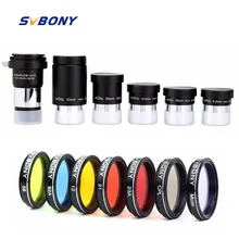 SVBONY 1,2" Plossl окуляр 6,3/10/12,5/20/32 мм с многослойным покрытием+ фильтр CPL+ 2x телескоп с линзой Барлоу, Пособия по астрономии телескоп комплект аксессуаров W2193