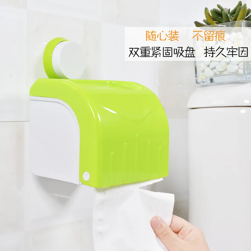 Multifunctional plastic bathroom vacuum suction cup tissue box