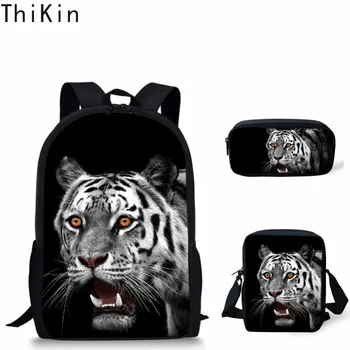 

THIKIN Cool Children School Bag 3D Animal Tiger Printing Large Capacity Backpack for Boys Girls Rucksack Kids Book Bags Mochila