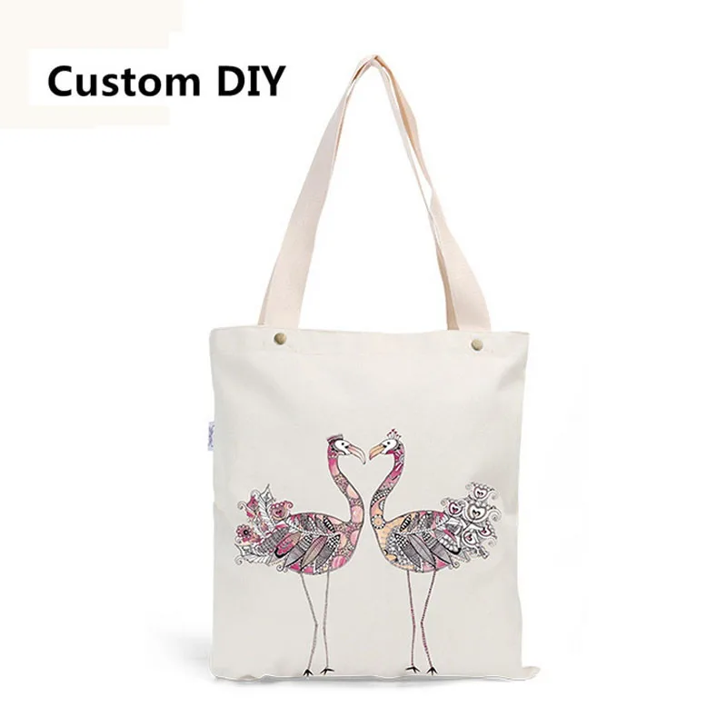 Personal Tailor DIY Bag Custom Printed Canvas Tote Bags Shopping Bag Animal Prints Women Bags ...