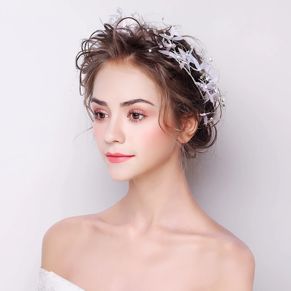 Fashion Korean Yarn Flower Headband Headdress Beauty Women Fascinator