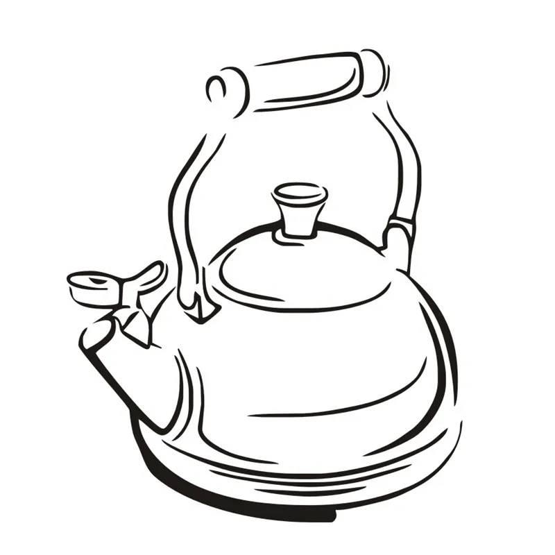 Tea Time Teapot Vinyl Tile Wall Stickers Wallpaper Kitchen ...