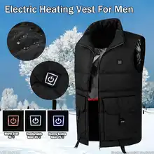 Новинка, мужской и женский жилет с электрическим подогревом, теплый жилет с USB, теплая куртка с перьями,, зимняя куртка