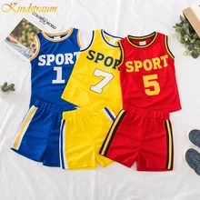 Детский баскетбол, Джерси, детский спортивный костюм для маленьких девочек, 2 предмета, комплект спортивной одежды для мальчиков и девочек DC085