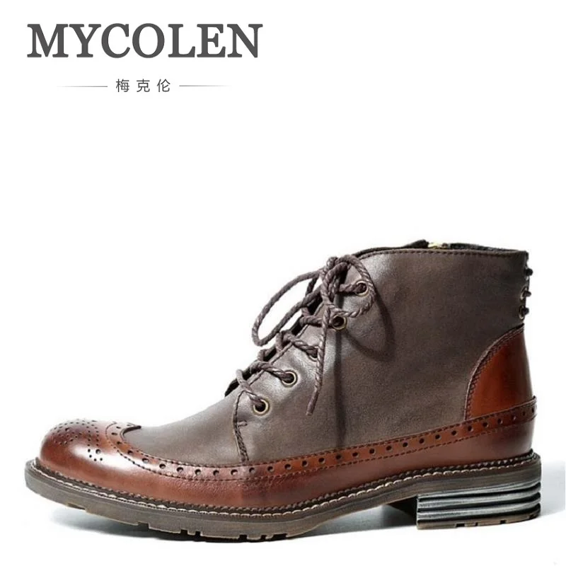 

MYCOLEN Luxury Brand Men Shoes Autumn Winter Boots Handmade Men Ankle Boots Comfort Black Boot Zapatos De Los Hombres