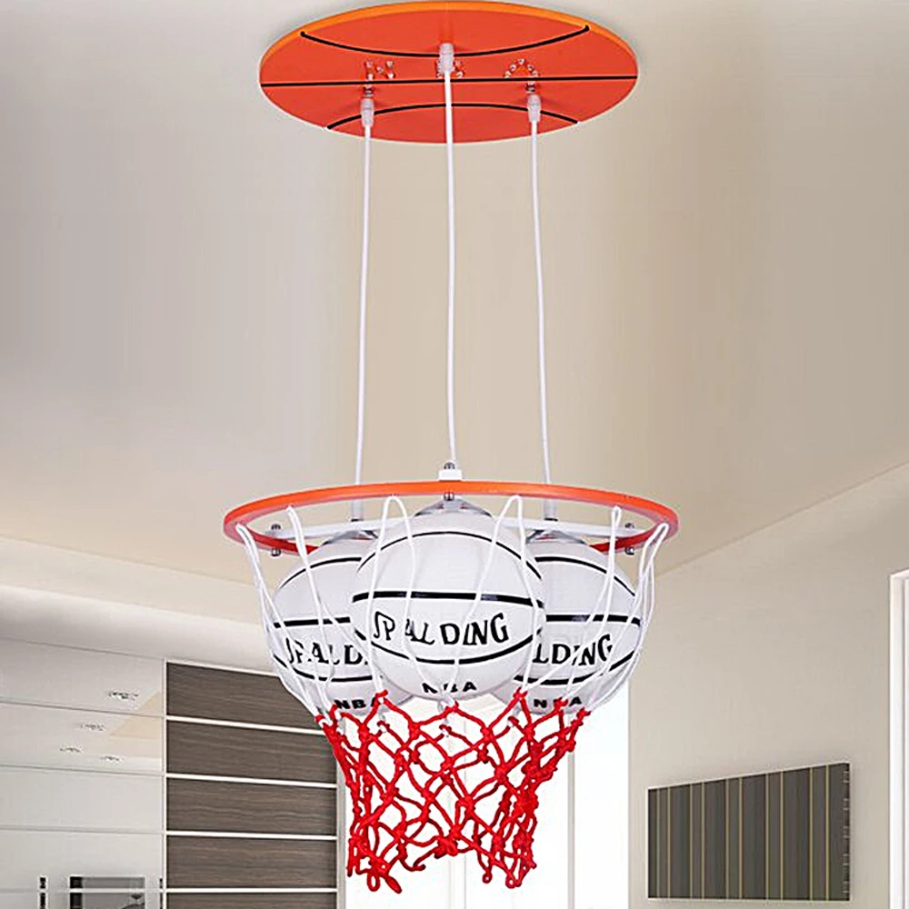 

Warm and Romantic Master Bedroom Creative Led pendant lamp Simple Modern Personality Boy Room Basketball Led pendant lights
