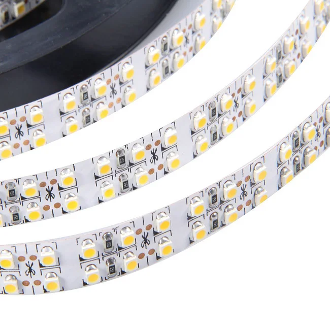 240led на метр SMD3528 светодиодная лента двухрядная 5 м 1200led гибкая лента 12 В постоянного тока не водонепроницаемая для дома внутренний светильник