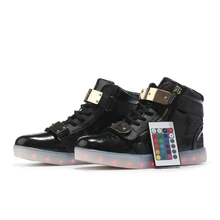 2017 High Top Lighted UP New Mens Shoes with Remote Led Schoenen Men Casual Men Homme Luminous Sneakers Adults