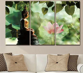 

3 pcs,diy,Diamond Painting Chinese lotus Buddha Decor Diamond Mosaic Embroidery Religion Rhinestones Pattern triptych painting