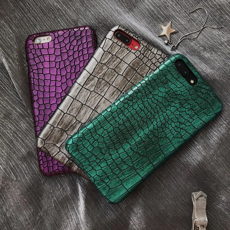 Case For iPhone X 8 7 Plus Luxury Retro 3D Crocodile Pattern Slim Leather Hard PC Cover For Apple iPhone7 6 6S Plus Back Cover Case For iPhone X 8 7 Plus Luxury Retro 3D Crocodile Pattern Slim Leather Hard PC Cover For Apple iPhone7 6 6S Plus Back Cover
