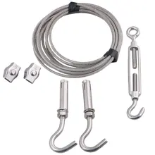 304 Нержавеющая сталь M4 5 м провода набор веревок с пластиковое покрытие для наружной сушки или ужесточение