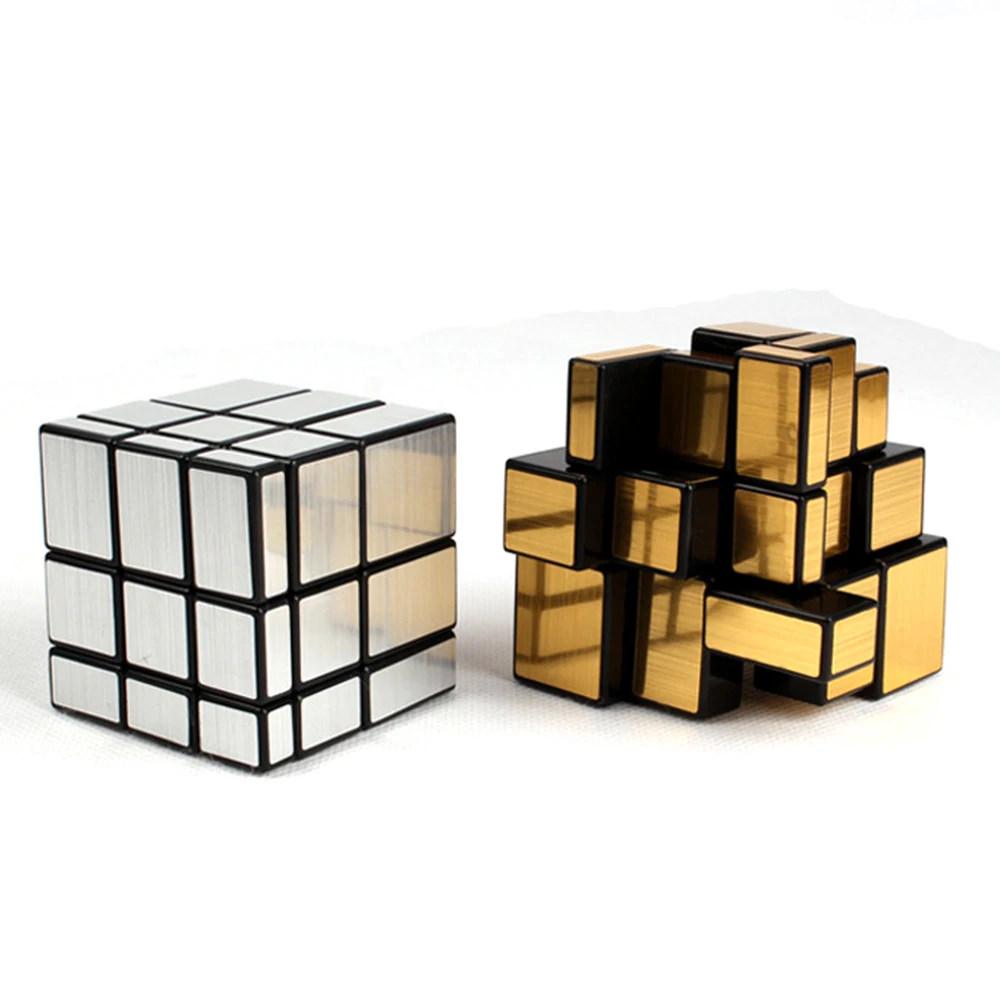 3 слоя зеркало Волшебные кубики 3x3x3 Щепка золото Neo 3*3*3 Скорость Professional Puzzle Cube Cubos Megico