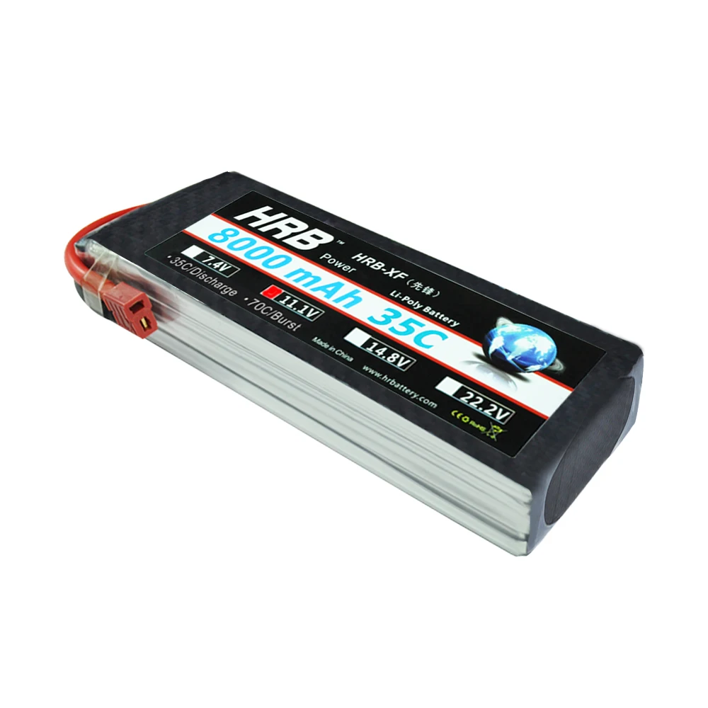 HRB RC Lipo 2S 3S 4S 5S 6S батарея 7 4 V 11 1 14 8 18 5 22 2 8000mAh 35C 70C XT60 вилка для радиоуправляемого