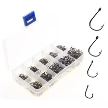 500 шт./лот 10 упаковочная коробка(50 шт./кор.) 3#-12# углеродистая Сталь рыболовный крючок, рыболовные крючки прочный головка бронзовых морских рыболовных крючков с отверстием для рыбалки на карпа