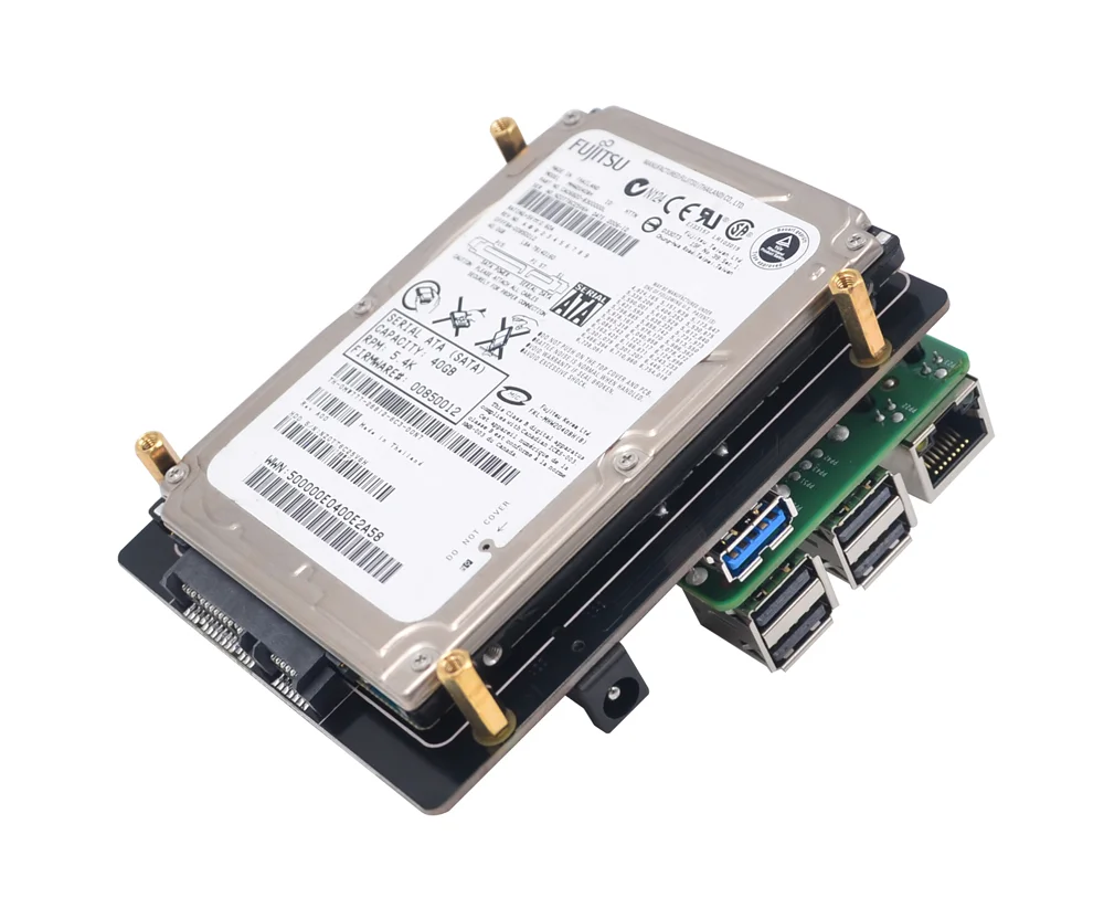 Свободный диск 5 в 4A Raspberry Pi плата расширения жесткого диска поддерживает 4 ТБ SATA