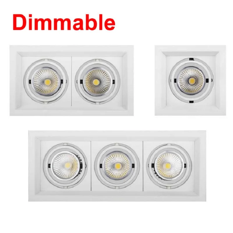 

Square Spot Led Downlight Dimmable 14W 20W 45W 110V 130V 220V 230V Led Grille Lights Epistar Chip Led Bean Light Venture Lamp