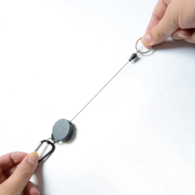 

Creative Easy To Buckle High Elastic Telescopic Rope Key Ring Anti-Lock Anti-Lost Rope Wire Buckle Outdoor Tools