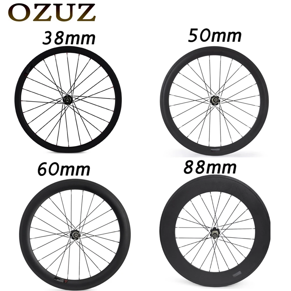 

OZUZ Novatec A271SB/F372SB Front Rear Aero Spoke Bicycle Wheels 38 50 88mm Wheel Carbon Wheels Tubular Clincher 3K 700c Matte