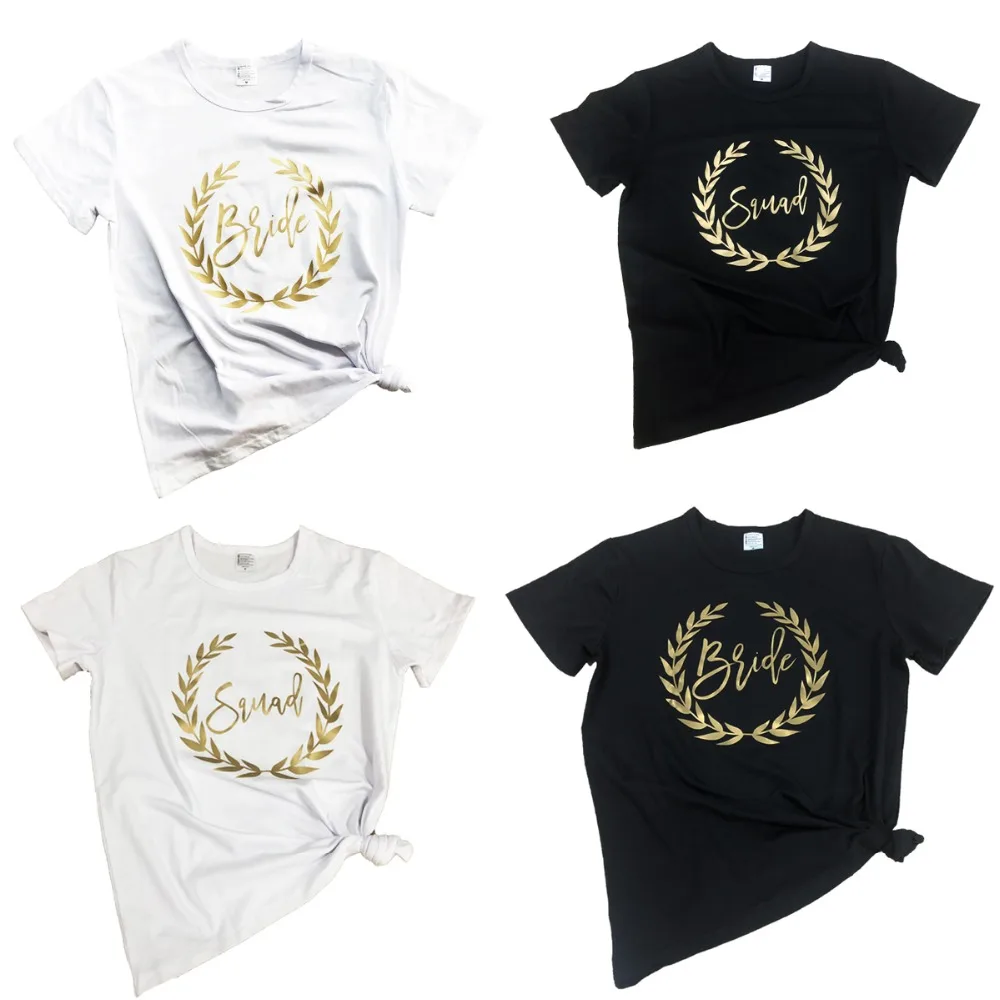 

2019 Camisetas Tee Hipster Slogan Grunge Couples Tops Summer Girl Bride Shirts Bride Squad Party T-Shirt Bachelorette Weeding Party