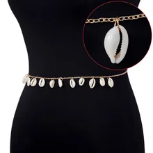 Summer Beach Shell Tassel Pendant Light Golden Belly Waist Chain For Women Fashion Sexy Body Chain Jewelry chic golden irregular tassel body chain for women