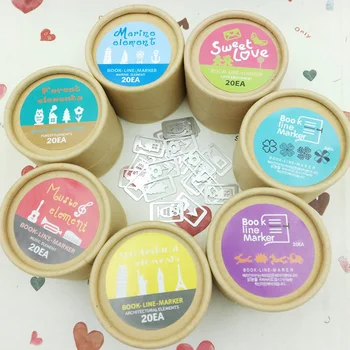 

20pcs/box Kawaii Cute Mini Metal Bookmarks Marker of Page Paper Clip Student Stationery Office Supply Kids Promotion Gift